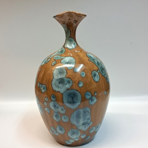 JP-027 Bottle, Tan & Blue Crystalline $425 at Hunter Wolff Gallery